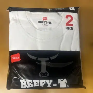 Hanes BEEFY-T 화이트 L 사이즈 2장 세트