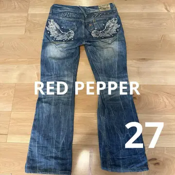 REDPEPPER 날개 자수 데님 팬츠