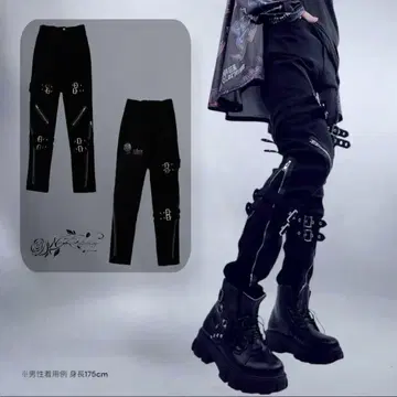 NieR 고품질 MULTI BUCKLE ZIP 스키니 팬츠