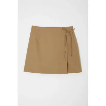 베이지 사이드 리본 미니 스커트 moussy