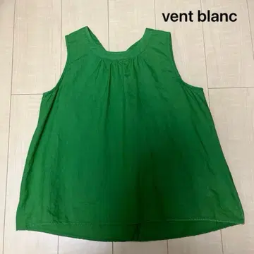 vent blanc 린넨 그린 슬리브리스 상의