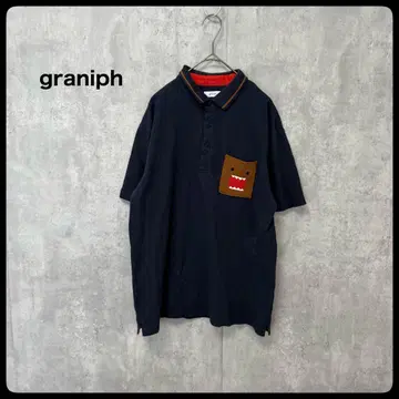 # graniph 그라니프 NHK 콜라보 도모군 페이스 피케 셔츠 자수