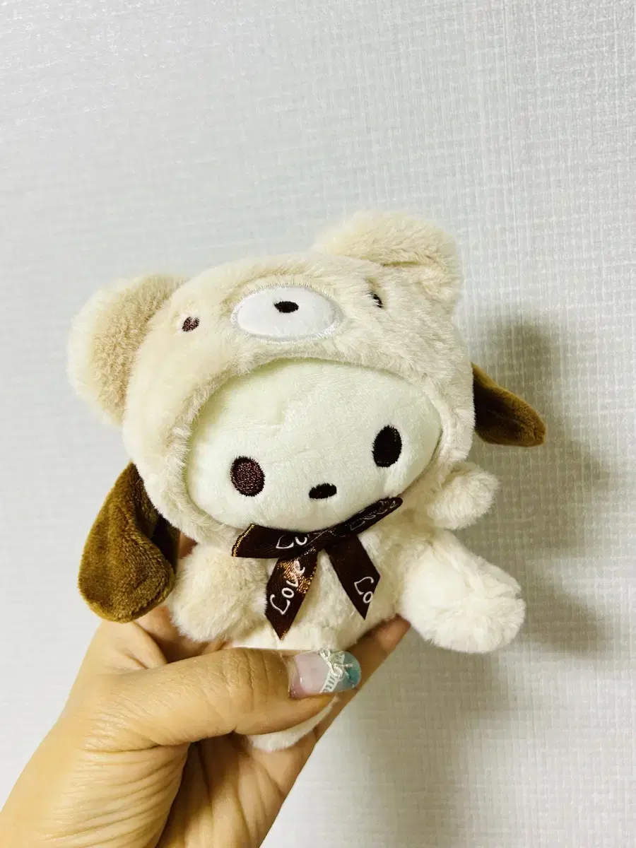 산리오 탈쓴 포차코 인형 키링