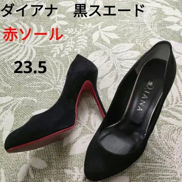 DIANA 다이애나 빨간색 밑창 블랙 스웨이드 하이힐 펌프스 23.5