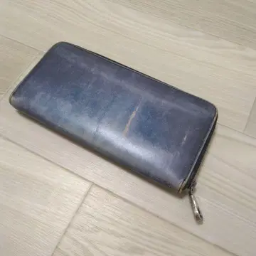 다크 블루 가죽 장지갑