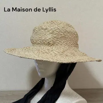 La Maison de Lyllis 블랙 리본 밀짚모자 스트로우 햇