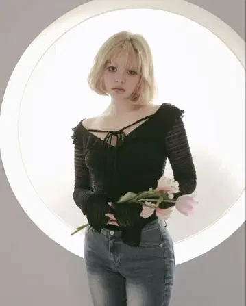andmary 앤드 마리 프릴 레이시 탑 블랙