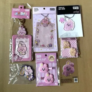 BTS BT21 COOKY 사진 홀더 앞머리 클립 핀 배지 아크릴
