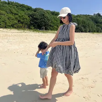 로지몬스터 깅엄 체크 원피스