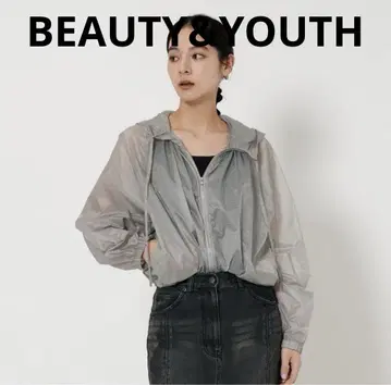 BEAUTY&YOUTH 나일론 숏 후디 시어 아우터