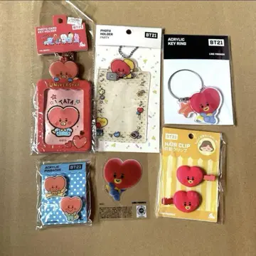 BTS BTS BT21 TATA 사진 홀더 앞머리 클립 핀 배지 아크릴