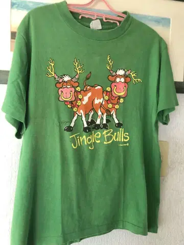 80년대 USA제 빈티지 티셔츠 JingleBells 구제 의류 L
