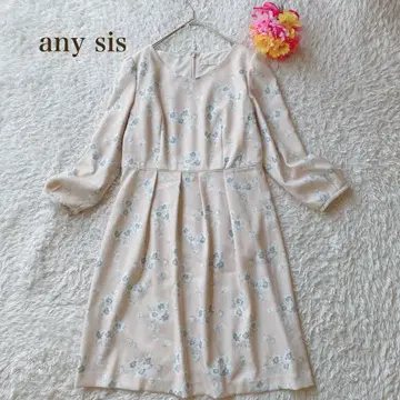 애니시스 [M] 플라워 프린트 긴팔 원피스 페미닌 베이지