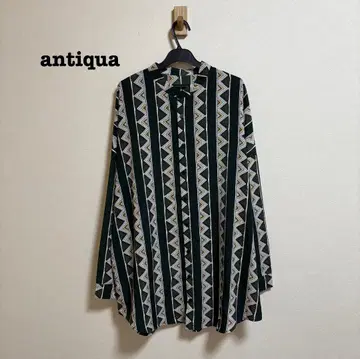 antiqua 안티카 에스닉 패턴 밴드 카라 셔츠