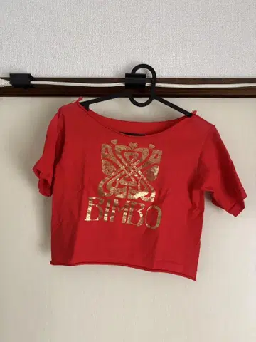 크롭 티셔츠 BIMBO 골드 프린트 curios