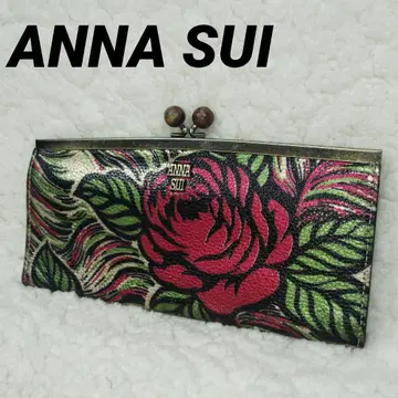ANNA SUI 안나수이 장지갑 꽃무늬 가마구치 여성용 얇은 타입 슬림
