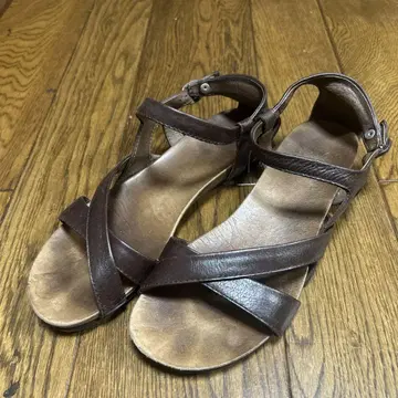 SAYA 사야 천연 가죽 브라운 샌들 L 24cm