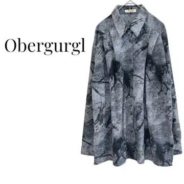Obergurgl 일본제 프린트 패턴 셔츠 마블 캐주얼 기발한 그레이