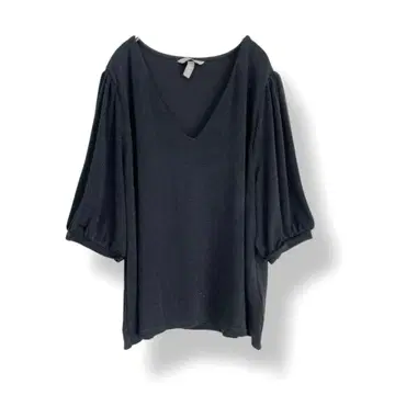 H&M 에이치앤엠 라메 컷소 티셔츠 블랙 반소매 루즈핏 XL