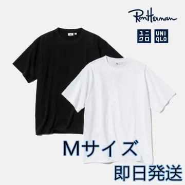 레어 유니클로 x 론 허먼 티셔츠 M 사이즈 흰색 검은색 2장 세트