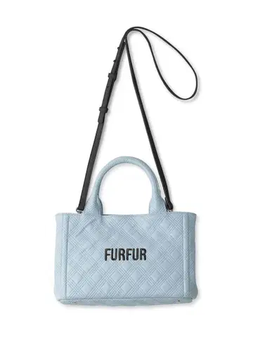 FURFUR 퀼팅 로고 토트백 색스 블루 숄더백