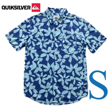 Quick silver 알로하 셔츠 반팔 셔츠 블루 S 사이즈
