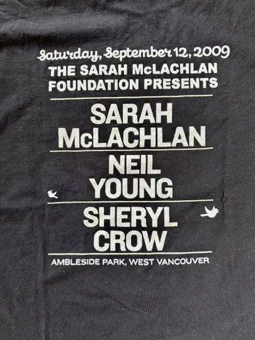 Neil Young Sheryl Crow Sarah 티셔츠 2009년