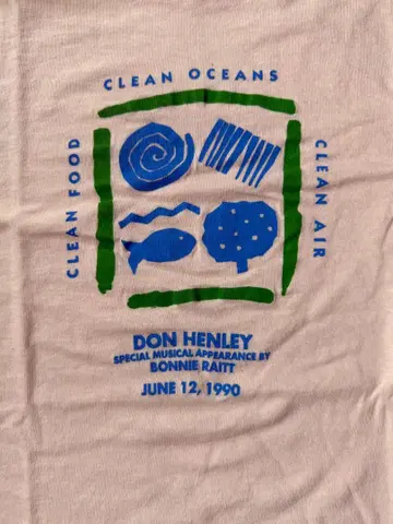 DON HENLEY Bonnie Raitt 이벤트 티셔츠 1990년