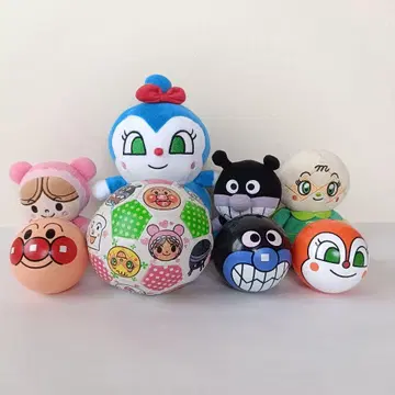 호빵맨 시리즈 봉제 인형 & 공 8세트