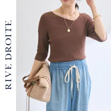 새상품 RIVE DROITE 아시메 넥 풀오버 리브 드와 브라운