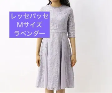 LAISSE PASSE 세로 패턴 레이스 원피스 7부 소매