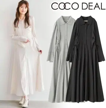 COCODEAL 코코딜 개더 드로스트 자카드 원피스