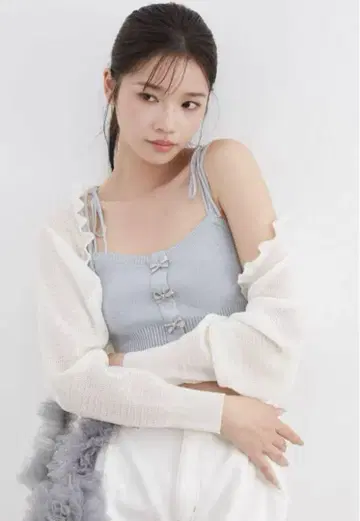 SNIDEL 시어 프릴 볼레로 가디건