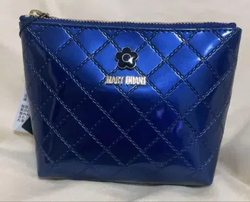 MARY QUANT 마리콴트 에나멜 다이아 보트형 파우치 미니 블루 파랑