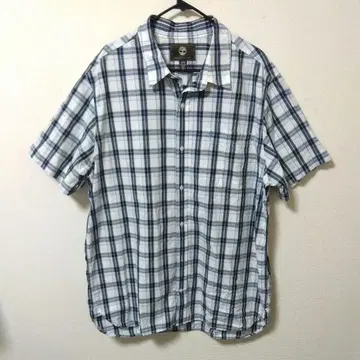 ESTABLISHED XL 반팔 셔츠 코튼 100 화이트/네이비 무늬