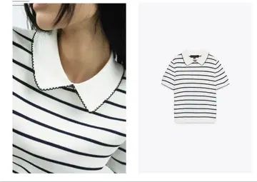 Zara 파이핑 니트 탑