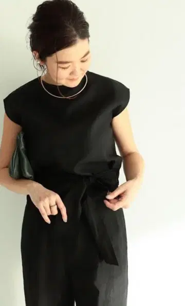 Demi-Luxe BEAMS .M 백 카슈쿨 린넨 블라우스