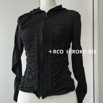 새상품급 히로코비스 스트레치 집업 개더 블루종 자켓
