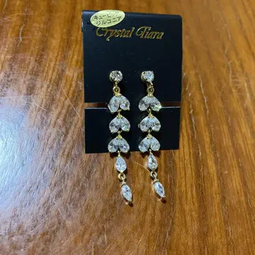 익명 배송 귀여운 세련된 Crystal Tiara 댕글귀걸이