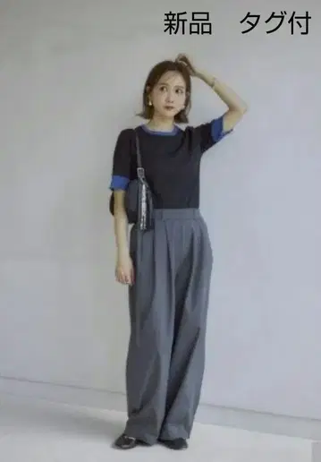 시마무라 다나카 리나 mysa 코쿤 팬츠 회색 L 완판템 와이드 팬츠