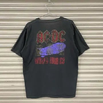 AC/DC '88 투어 페이드 티셔츠 프린트 록 밴드