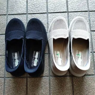 2켤레 세트 스케쳐스 슬립인즈 화이트 블랙 23cm
