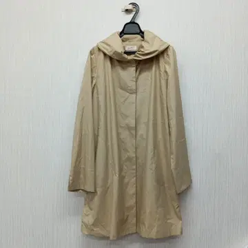 키타무라 나일론 후드 부착 레인코트 후드 수납 베이지 둥근 카라 봄 코트