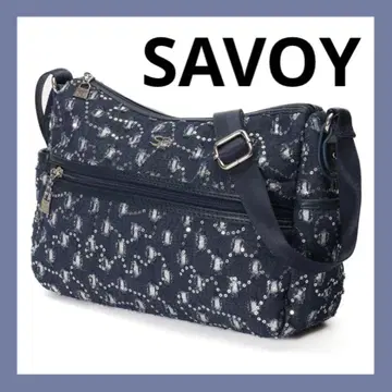 사보이 SAVOY 비쥬 장식 네이비 숄더백 Navy 네이비