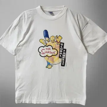 The Simpsons 심슨 캐릭터 반팔 티셔츠 화이트 L