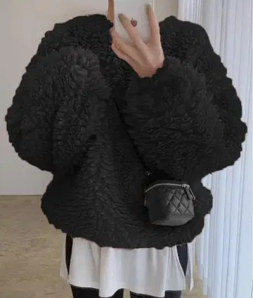 오버사이즈 보아 풀오버 블랙