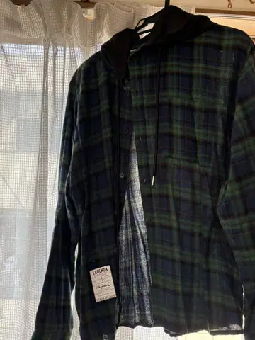 LEGENDA 후드 부착 플란넬 셔츠
