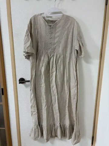 새상품급 베이지 롱 원피스 반팔 사만사 모스모스 Samansa Mos2