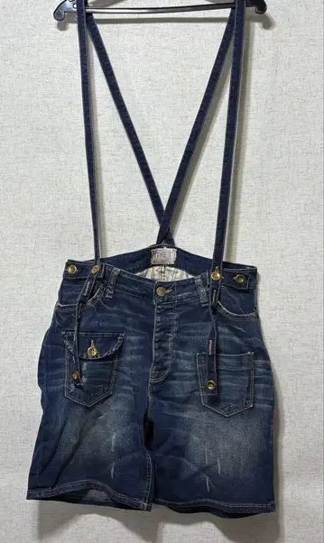 메트 청바지 오버롤 데님 숏 팬츠 26 새상품(택 포함)