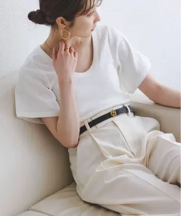 바이마레네빌거 리브 U넥 티셔츠